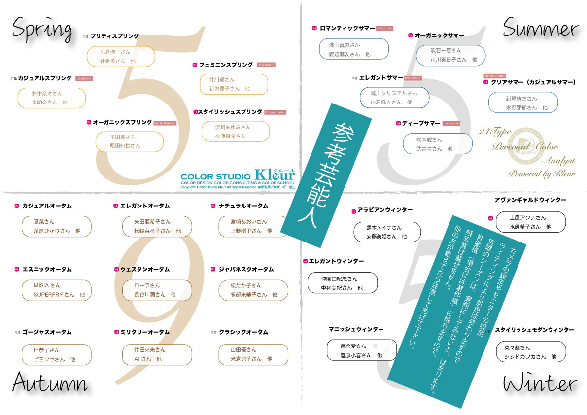 パーソナルカラー芸能人